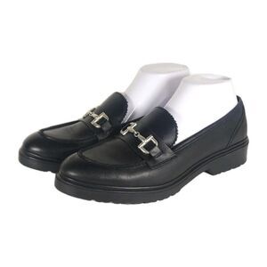 ENZO TESOTI Women’s US9,5 EU40 Black Leather Horse-bit Slip On Loafers Shoes